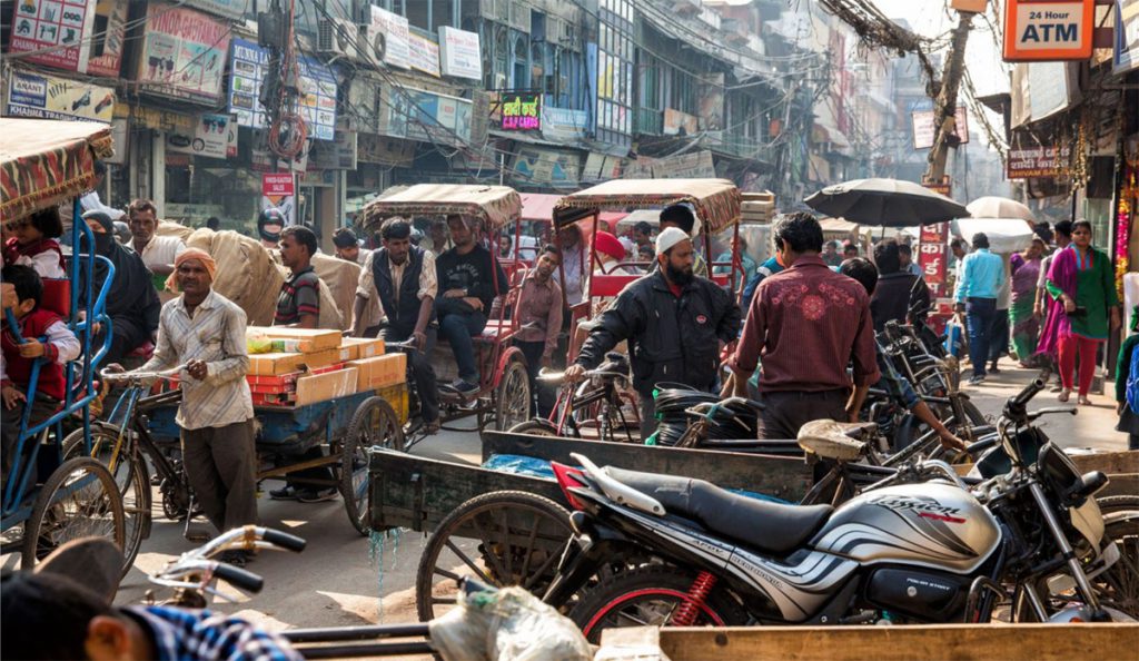 Indian busy street life